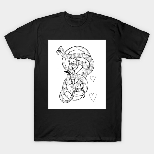 Entwined Vipers T-Shirt by sadnettles